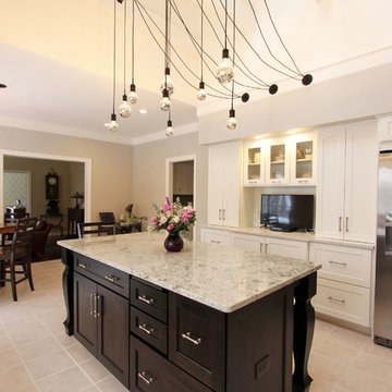Stunning White Kitchen and Onyx Island with Refaced Butler's Pantry