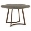 Amisco Josie 48" Round Table, Greyish-Brown Tfl / Bronze Metal