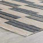 Kosas Home - Boulder Indoor Outdoor Handwoven Stripe Blue Area Rug, Charcoal, 8x10 - Handwoven with soft, weather-resistant materials, this handsome rug pulls any space together with its casual appeal. Tidy bands of stoney charcoal and gray add sublte color that complements any color palette while effortlessly enhancing any decor.
