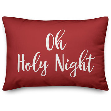 Oh Holy Night, Red 14x20 Lumbar Pillow