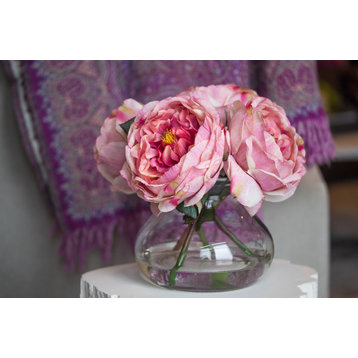 Fancy Rose With Vase, Pink