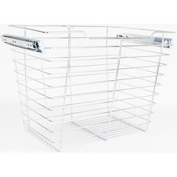Hardware Resources POB1-162317 17" Tall Pull Out Wire Basket - Chrome