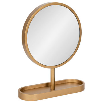 Travis Framed Tabletop Mirror, Gold, 17"x21"