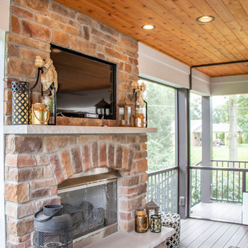 Outdoor Room Deck with Grilling and Beverage Center