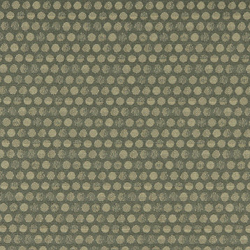 Green Geometric Circles Durable Upholstery Fabric By The Yard