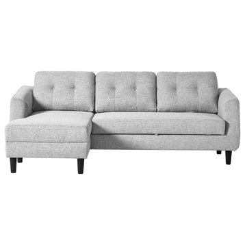 Belagio Sofa Bed With Chaise Light Grey Left