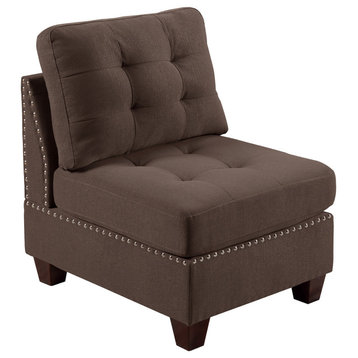 Modular Armless Chair, Black Coffee