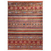 Tribal One of a Kind Hand Knotted Area Rug, Red, 9'1"x12'4"