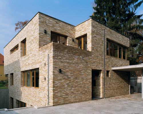 Modernes Haus mit Backsteinfassade - Ideen, Design & Bilder