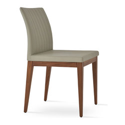 ZEYNO WOOD WALNUT-LIGHT GREY CAMIRA WOOL - Dining Chairs