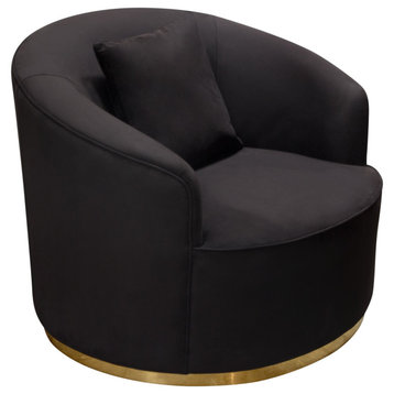 Raven Chair, Black Suede Velvet