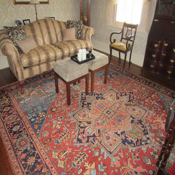 Antique Persian Heriz in Bucks County PA Old Stone Farmhouse