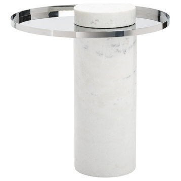 Pillar Side Table, Silver