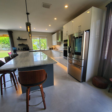 Stunning Kitchen Remodel Done in White and Gray Cabinets