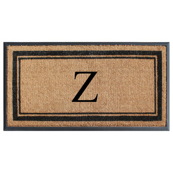 A1HC Picture Frame Natural Rubber and Coir Large Monogrammed Doormat 24"x48", Z