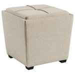 OSP Home Furnishings - Rockford Storage Ottoman, Cream - Complete any room with our contemporary Rockford storage ottoman. Remove the lid and stow toys, books and blanket throws, keeping even the busiest family room tidy and organized. Complete the perfect guest room with extra storage and seating. Add color and casual space-saving seating to a vanity or student desk. Arrives fully assembled.