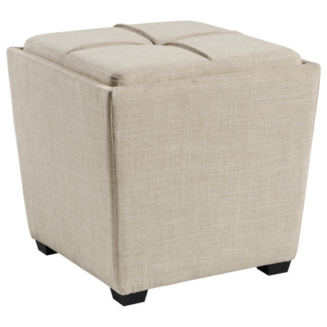 Rockford Storage Ottoman, Cream