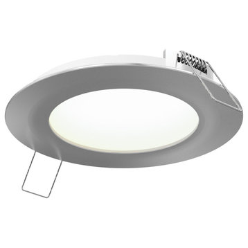 4 Inch Wet Rated LED Recessed Panel in 5-CCT, Satin Nickel, Round