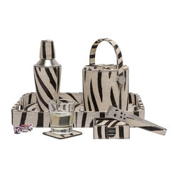 Browmley Bar Set-Zebra - Cocktail Shakers And Bar Tool Sets