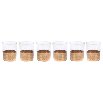 "Vitorrio" Glass Tumbler, Gold (Set of 6)