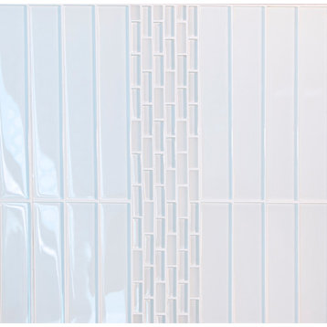 Super White Glossy Subway Glass Tile, Box of 35 Sheets