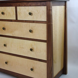 Custom Designed Walnut and Curly Maple Dresser - Products
