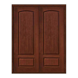 Prehung Entry Double Door 96 Fiberglass Rustic Solid - Front Doors
