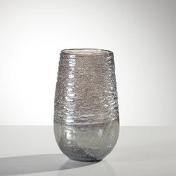Glass Thread Silver Lustre Vase - Short - Vases