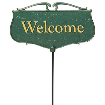 12"W x 7"H plus 17"stake "Welcome", Garden Poem Sign