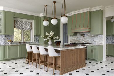 Example of a transitional kitchen design in Toronto