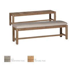 Club Teak Midcentury Teak Wood Backless Bench by Summer Classics - Outdoor Benches