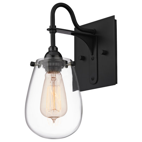 Chelsea Bath Sconce - Metal Cord - Satin Black, 1-Light