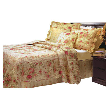 Greenland Home Antique Rose Quilt And Sham Set, 3-Piece  Full/Queen