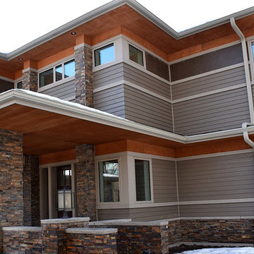 North Elevation, front entry terrace