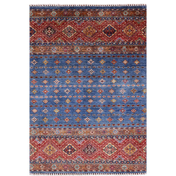 Super Kazak Khorjin Handmade Wool Rug 3' 4" X 4' 8" Q10763