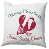 Santa Claws Lobster Accent Pillow, Christmas Pink, 20"x20"