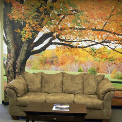 Autumn Trees Mural - Wallpaper