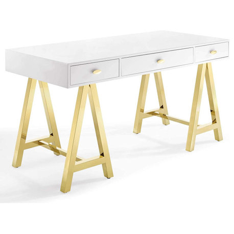 Jettison Office Desk Gold White