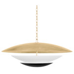 Corbett Lighting - Corbett Lighting 413-36-VGL/SBK Adara 6 Light Pendant in Vintage Gold Leaf - Adara mixes metal and glass to create a layered look. Light reflects softly off the Vintage Gold Leaf and Soft Black details to highlight this large-scale pendants smooth and simple silhouette.