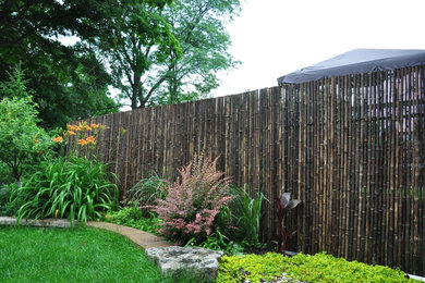 Bamboo Privacy Panels over Existing Chain Link Fencing