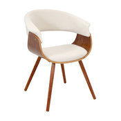 Lumisource Vintage Mod Chair, Walnut and Cream