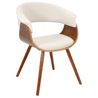 Vintage Mod Chair, Walnut/Cream Fabric