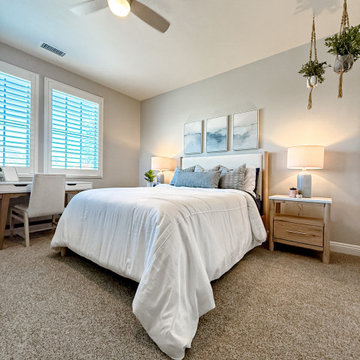 Guest Bedroom Redesign | Modern Textured Coastal Retreat