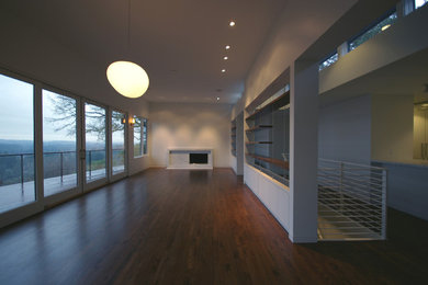 Minimalist family room photo in Portland