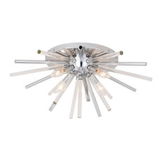 Aria 22.5" Chrome 4 Light Mid Century Modern Sputnik Ceiling Fixture