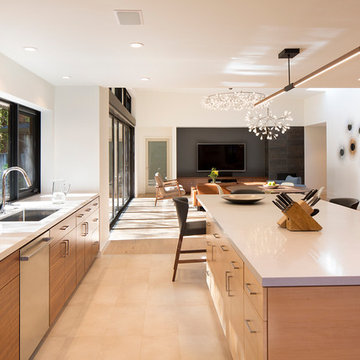 Quarter Sawn Figured Walnut and Quarter Sawn Maple Frameless Kitchen