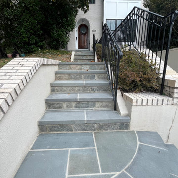 Thermal Walkway with 2 Inch Blue Step Treads and New Driveway in Chevy Chase MD