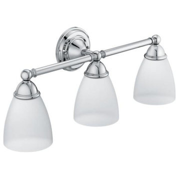 Moen YB2263CH 3 Light Bathroom Vanity Light With Frosted Shades