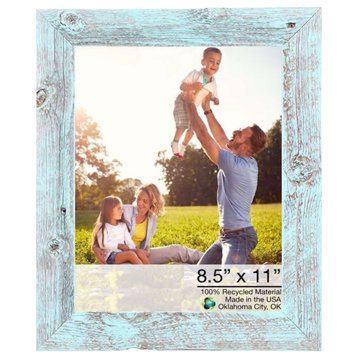 HomeRoots 12"x14" Rustic Blue Picture Frame