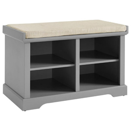 Crosley Anderson Transitional Entryway Storage Bench in Gray